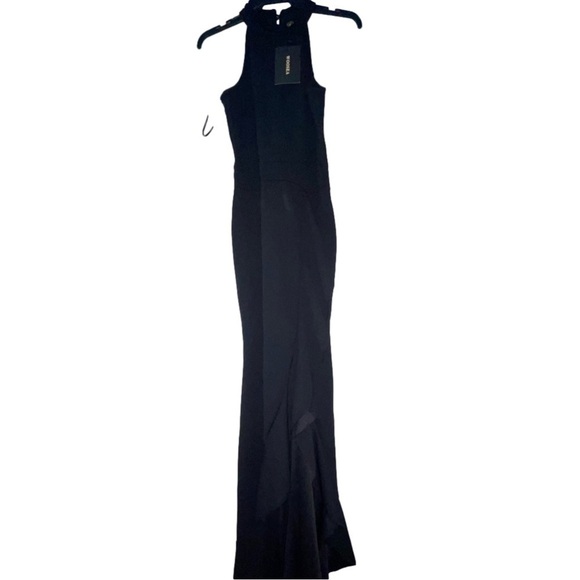 Woosea Asymmetrical Mock Neck Long Dress - Picture 1 of 5